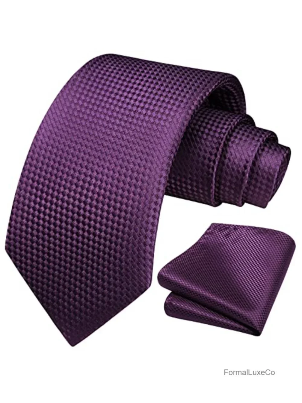 Men's Striped Tie & Pocket Square Set Silk Blend Formal Wedding Accessory
